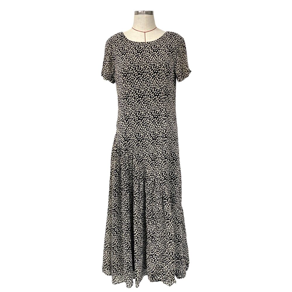 Shape FX Newport News Womens Size 12 Dot Print Short Sleeve Dress